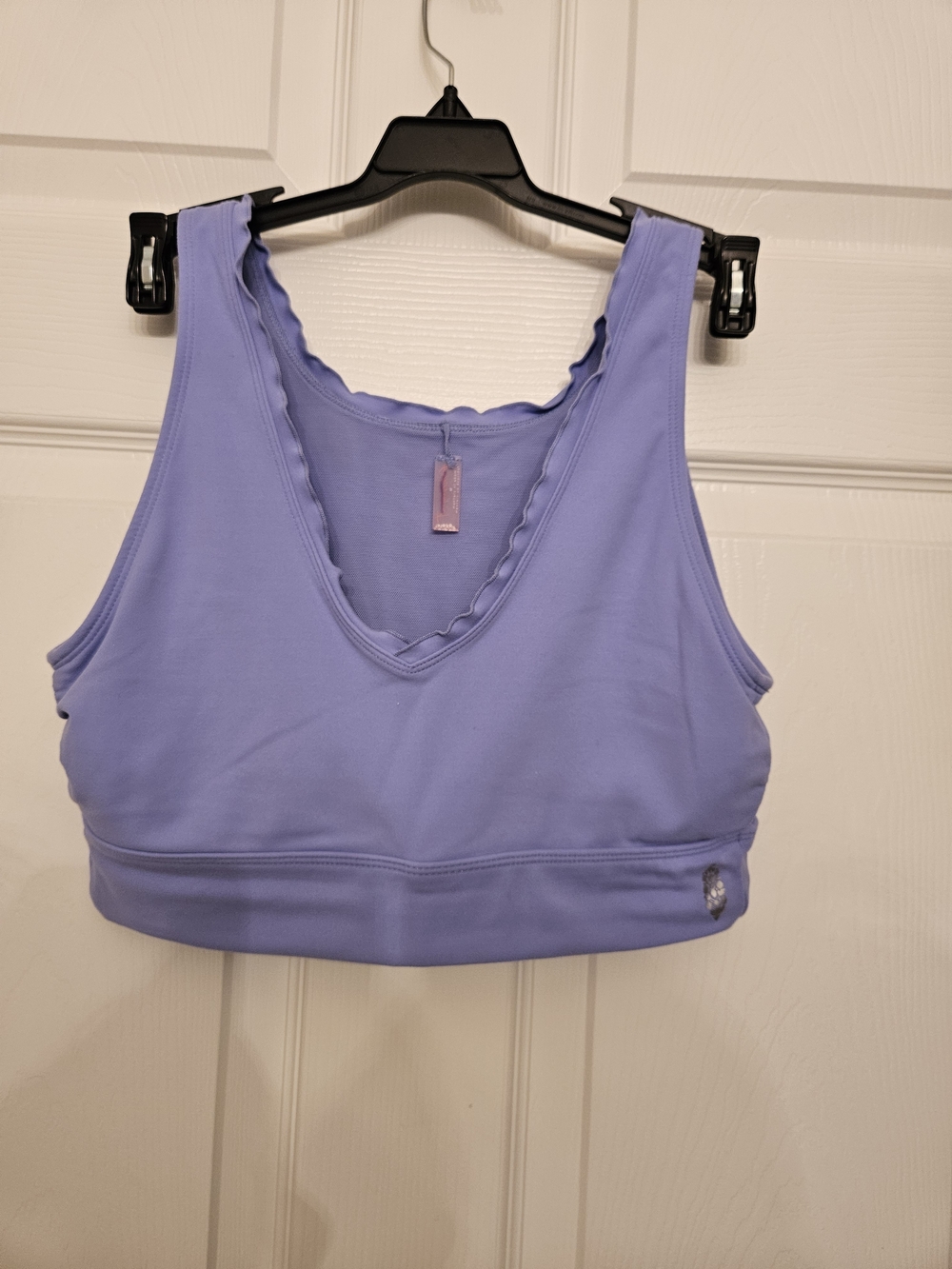 Free People Lavender Scalloped V-Neck Sports Bra  Size M